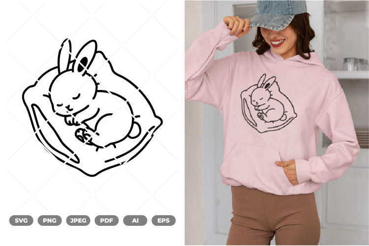 Sleeping Rabbit SVG & Clipart