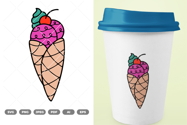 Ice Cream Colored SVG & Clipart