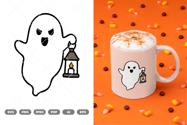 Cute Ghost Colored SVG & Clipart