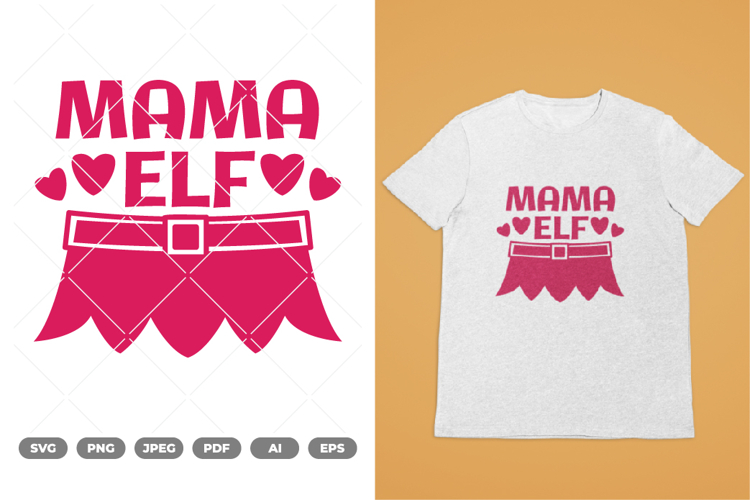 Mama Elf SVG   Clipart