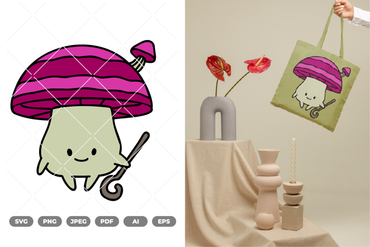 Cute Mushroom Colored SVG & Clipart example image 1