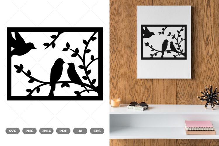 Bird on Branch SVG & Clipart