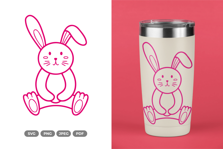 Cute Rabbit SVG & Clipart - Nursery Doodle