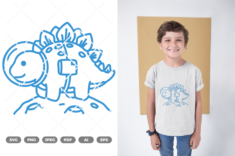 Dino Astronaut SVG & Clipart
