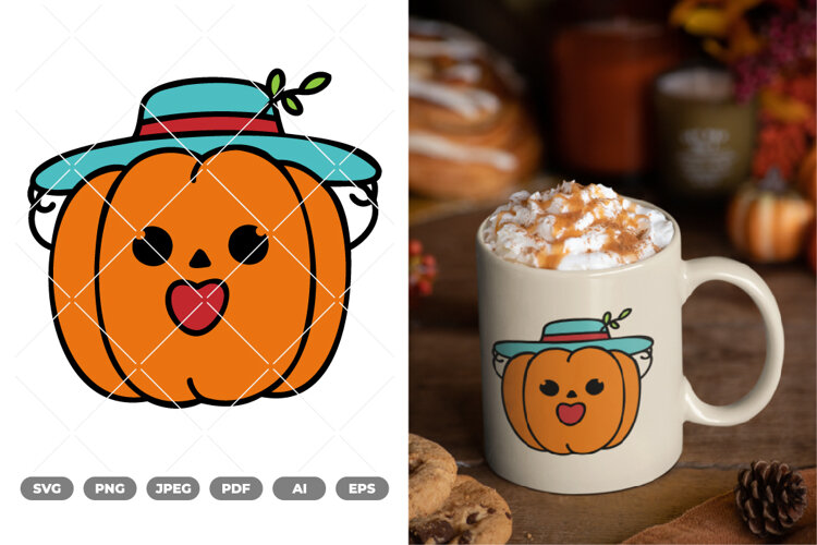 Cute Pumpkin Colored SVG & Clipart example image 1