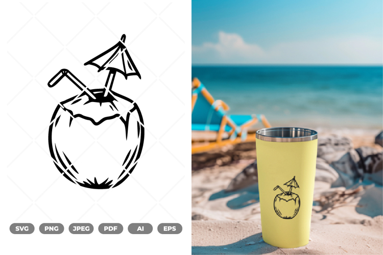 Coconut Drink SVG   Clipart