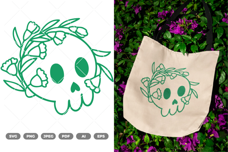 Kawaii Skull SVG   Clipart