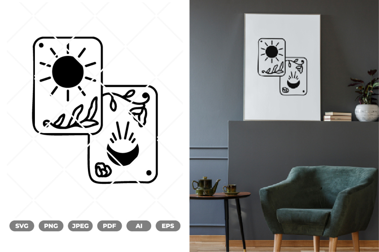 Sun and Moon SVG & Clipart