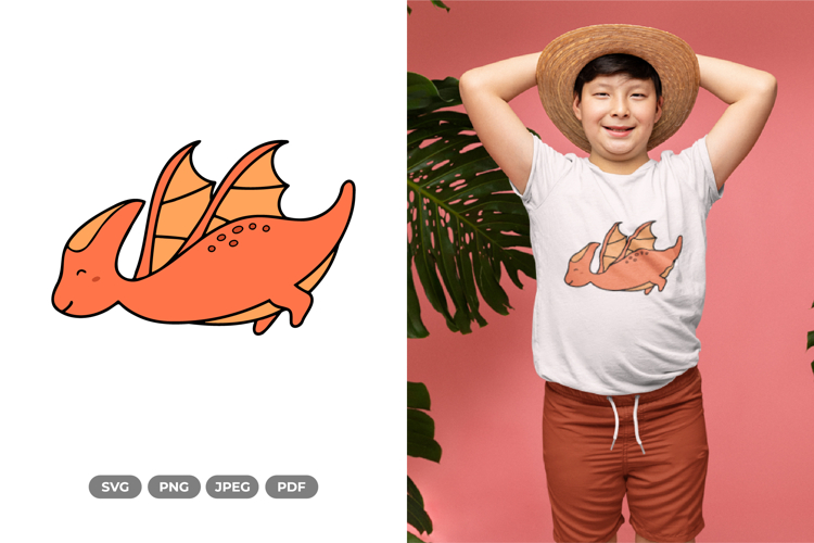 Kawaii Dino SVG & Clipart - Dinosaur Doodle
