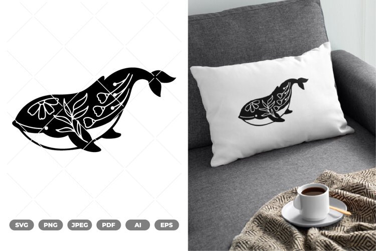 Floral Animal SVG & Clipart example image 1