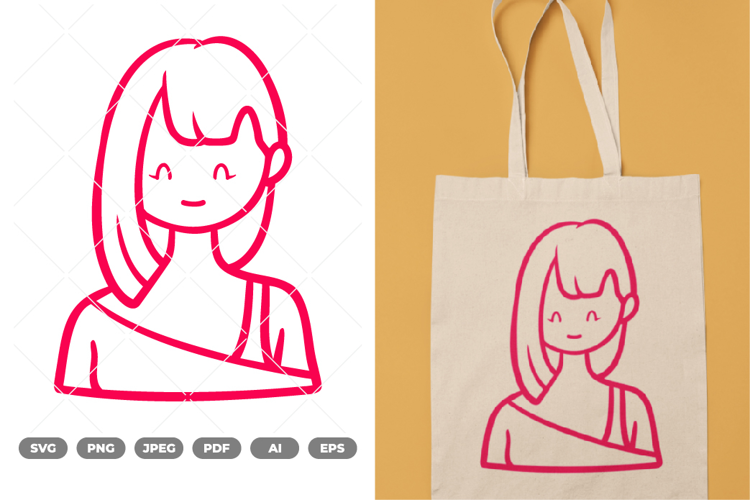 Girl Doodle SVG & Clipart