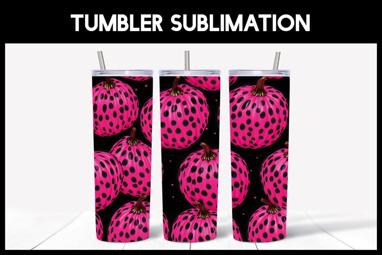 Autumn Pumpkins Tumbler Design I Seamless Tumbler PNG example image 1