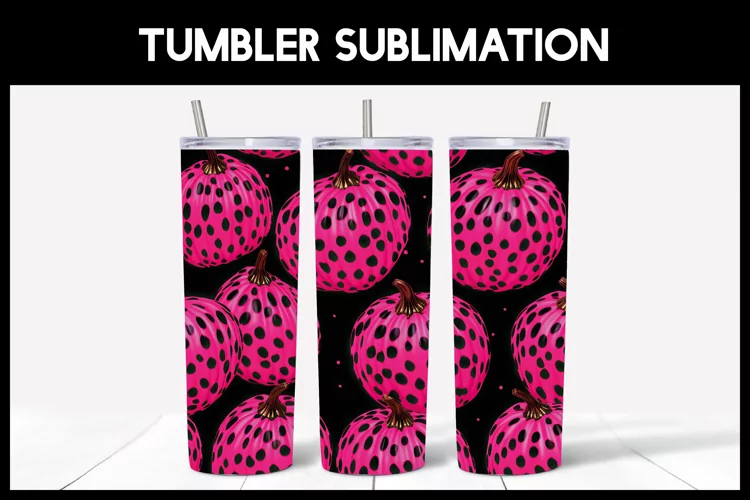 Autumn Pumpkins Tumbler Design I Seamless Tumbler PNG