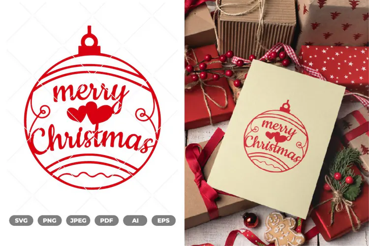 Laser Cut Merry Christmas Ornaments SVG & Clipart