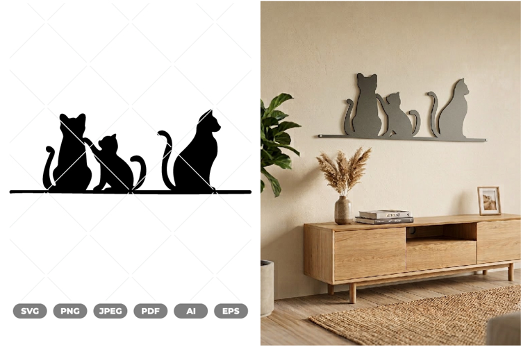 Cats on String SVG & Clipart