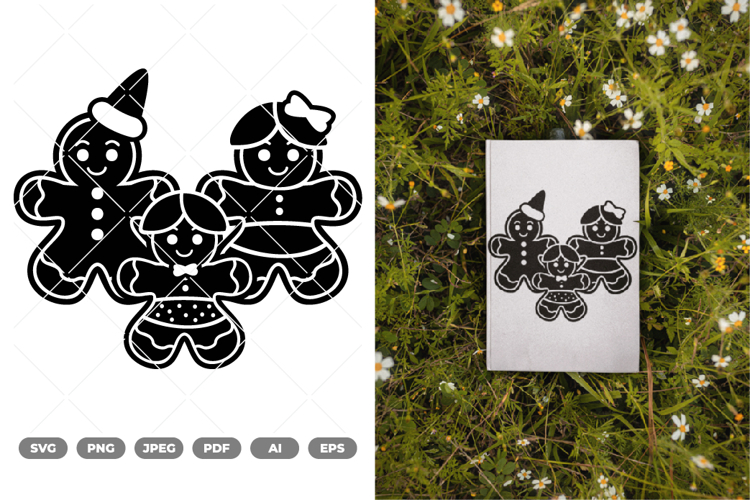 Gingerbread Family SVG & Clipart