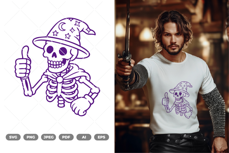 Thumbs Up Skull SVG & Clipart