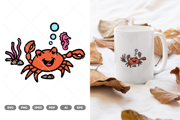 Crab Colored SVG   Clipart