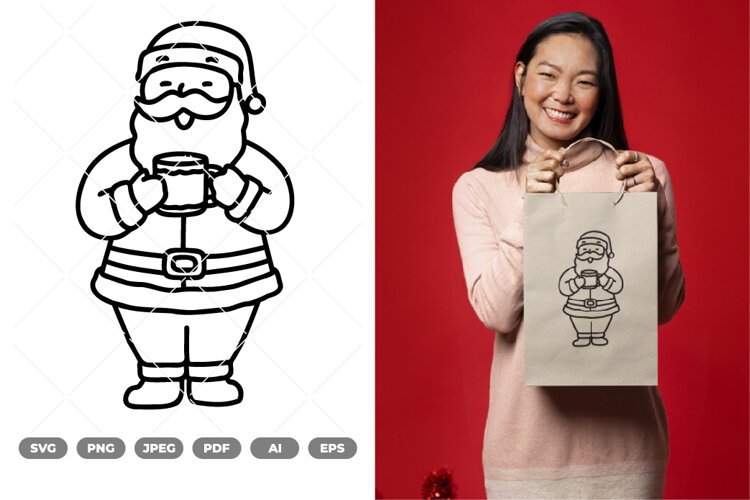 Cute Santa SVG & Clipart example image 1