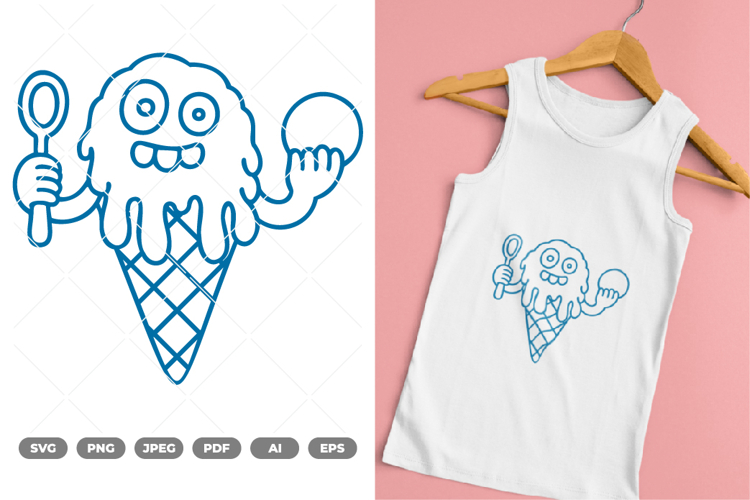 Ice Cream Monster SVG & Clipart