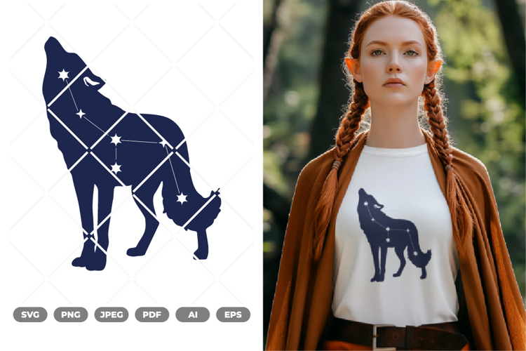 Wolf Constellation SVG & Clipart example image 1