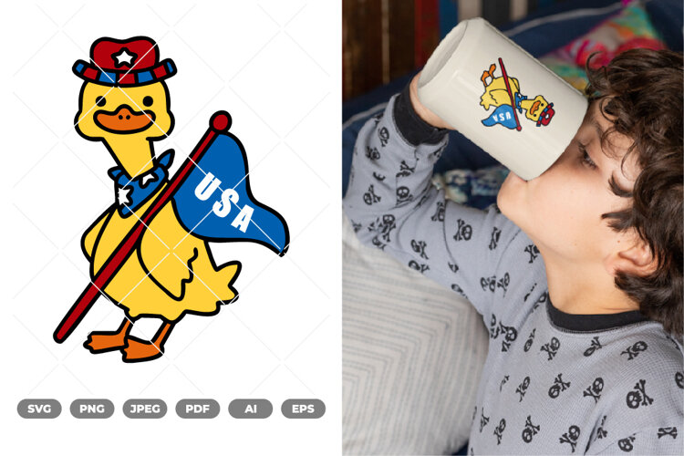 Duck Colored SVG & Clipart example image 1