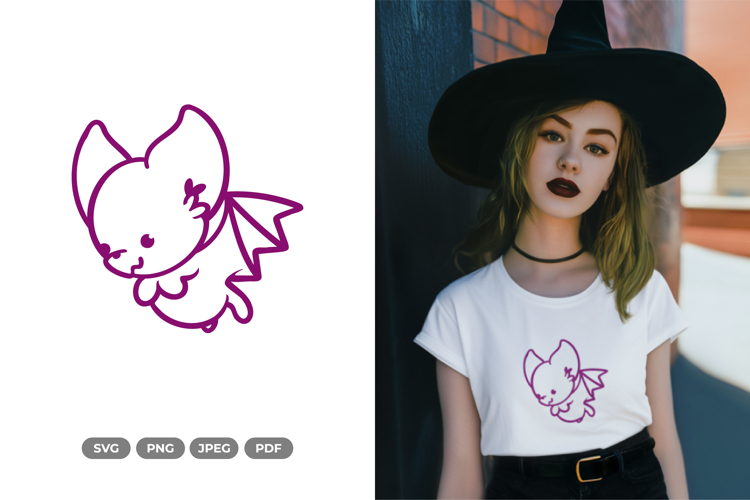Cute and Kawaii Bat SVG & Clipart