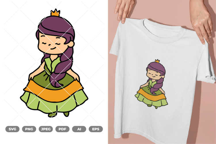 Chibi Princess Colored SVG & Clipart