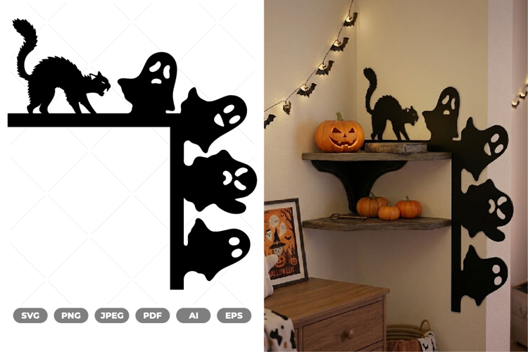Halloween Door Corner SVG & Clipart