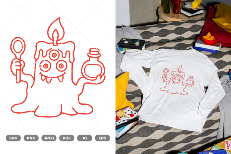 Candle Monster SVG & Clipart