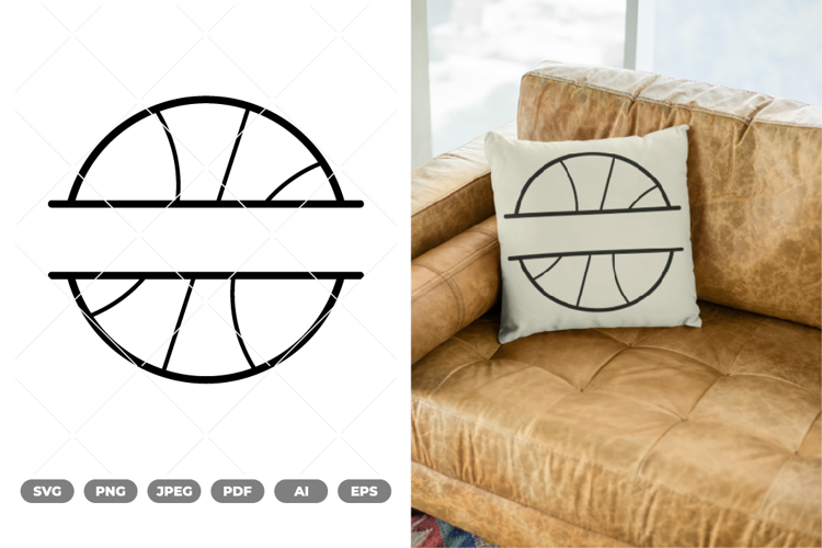 Split Basketball SVG & Clipart