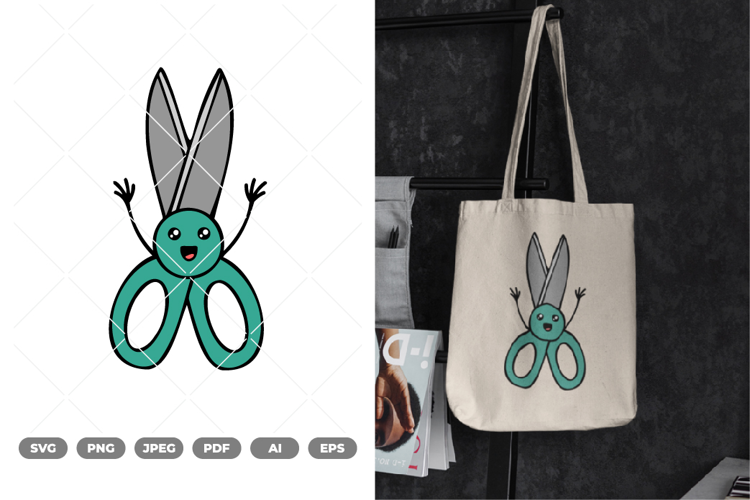 School Supply Cartoon Colored Scissor SVG & Clipart