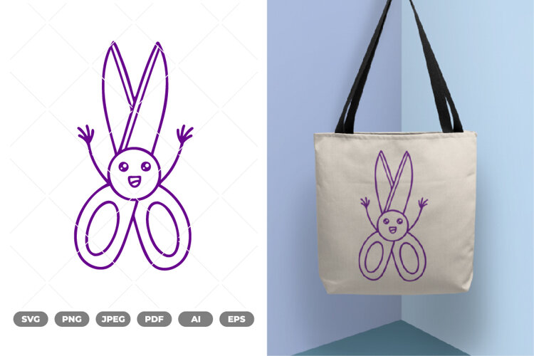 School Supply Cartoon Scissor SVG & Clipart example image 1
