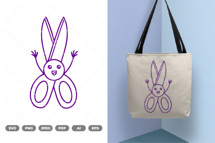 School Supply Cartoon Scissor SVG & Clipart