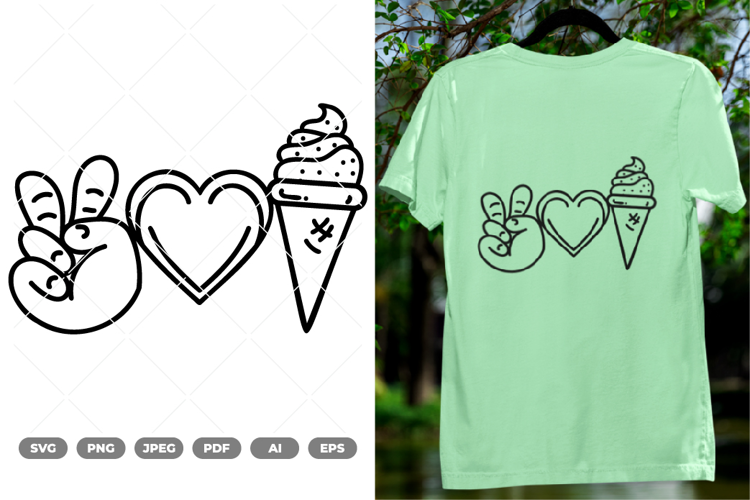 Peace Love Ice Cream SVG & Clipart