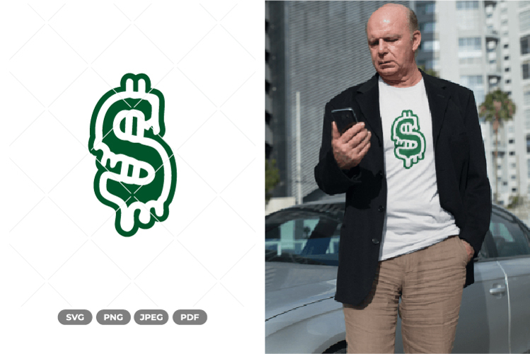 Melting Dollars SVG & Clipart