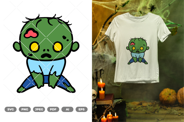 Chibi Zombie Colored SVG & Clipart