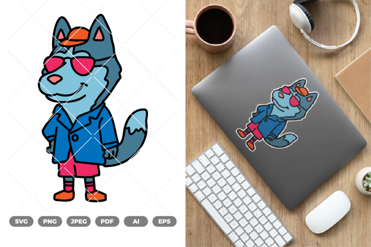Cool Dog Colored SVG & Clipart