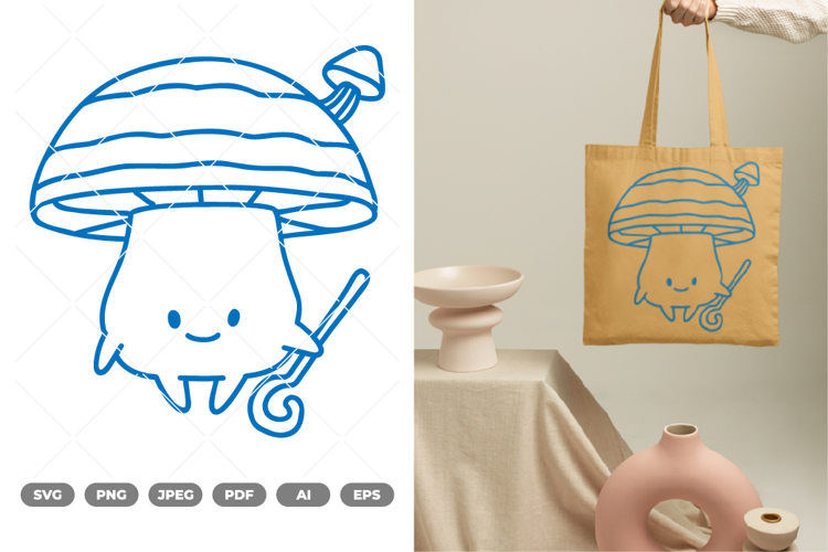 Cute Mushroom SVG & Clipart example image 1