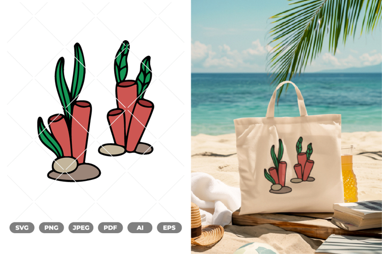 Seaweed Colored SVG   Clipart