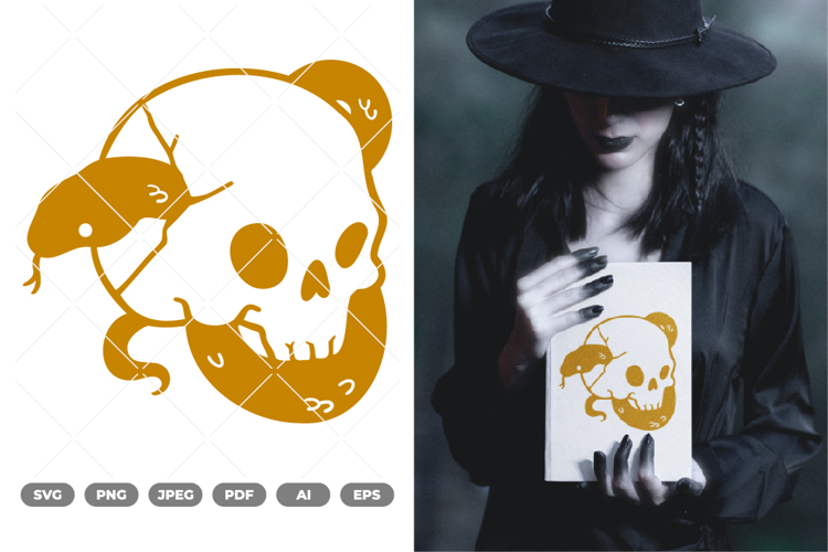 Skull and Snake SVG & Clipart