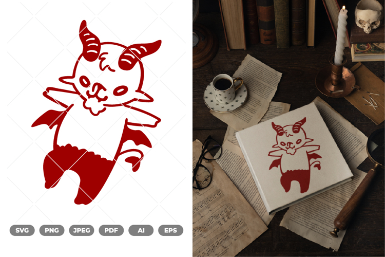 Chibi Satan Goat SVG & Clipart