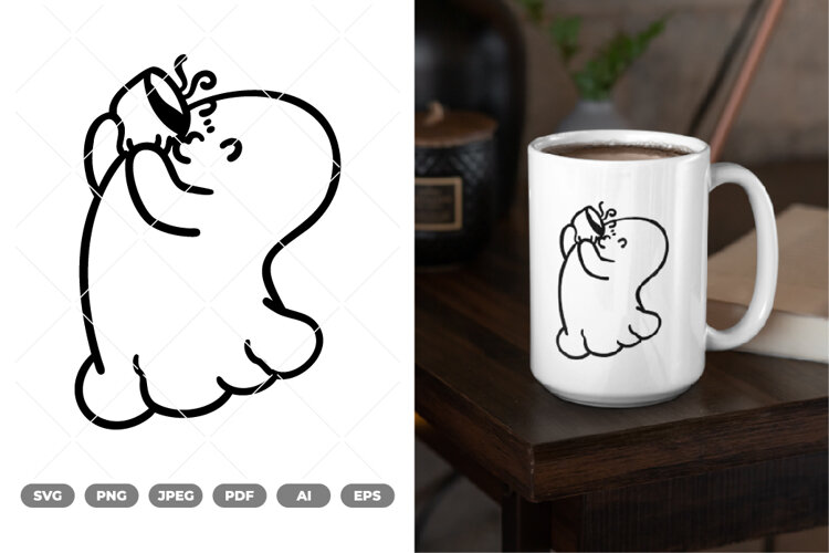 Coffee Ghost SVG & Clipart example image 1
