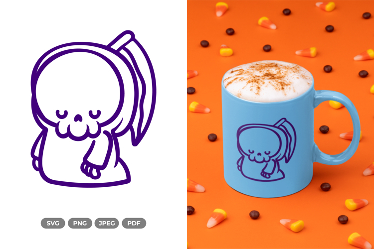Chibi Grim Reaper SVG & Clipart - Halloween Clipart