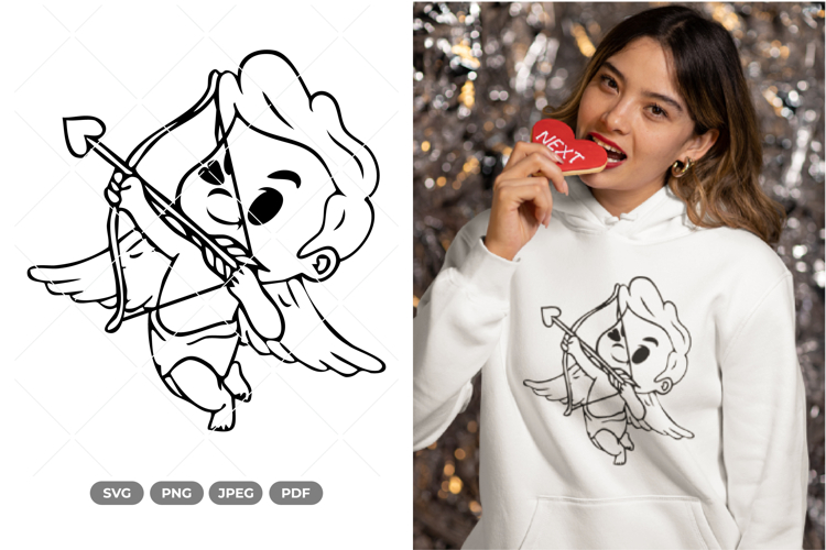 Kawaii Cupid SVG & Clipart