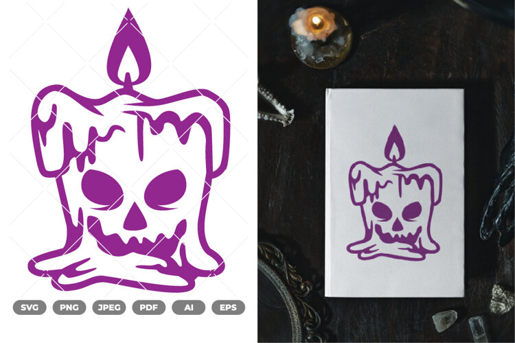 Scary Candle SVG & Clipart example image 1