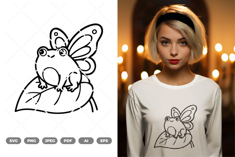 Fairy Frog SVG & Clipart