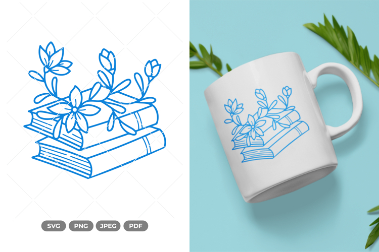 Floral Book SVG & Clipart