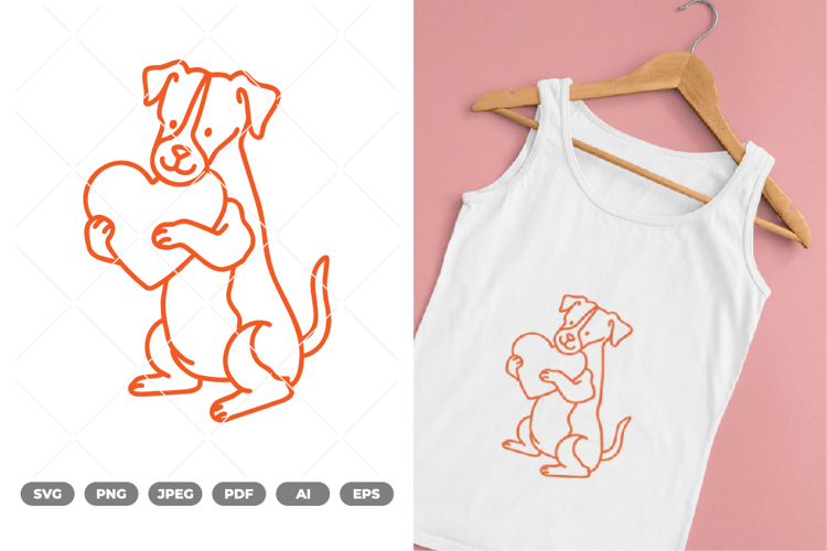 Dog and Heart SVg & Clipart