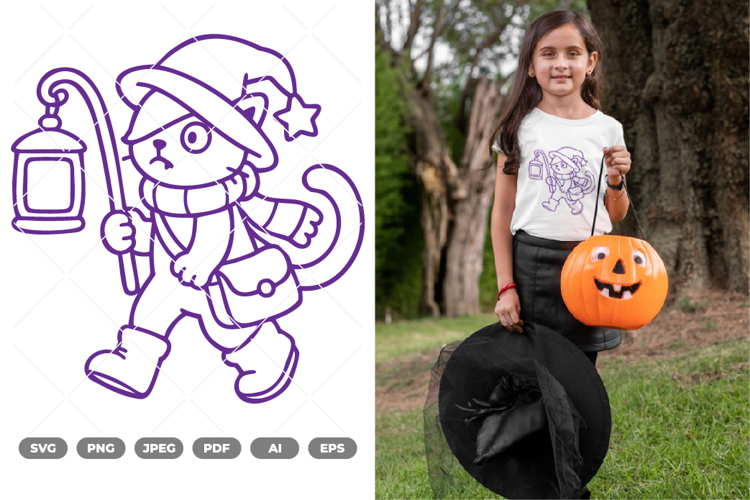 Witch Cat SVG & Clipart